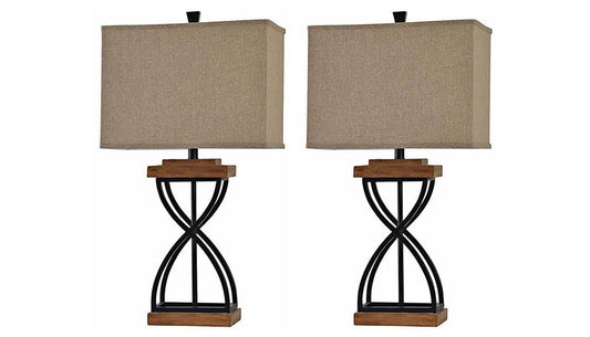 Black Metal Table Lamp - Set of 2