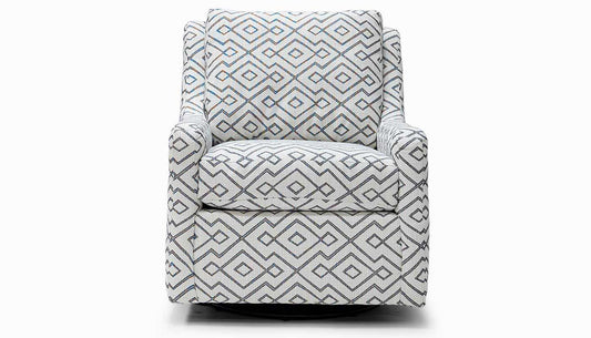 Twister Black & White Swivel Glider Accent Chair